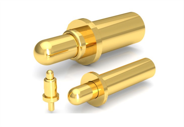 प्लेटेड गोल्ड स्प्रिंग-लोडेड पोगो पिन
