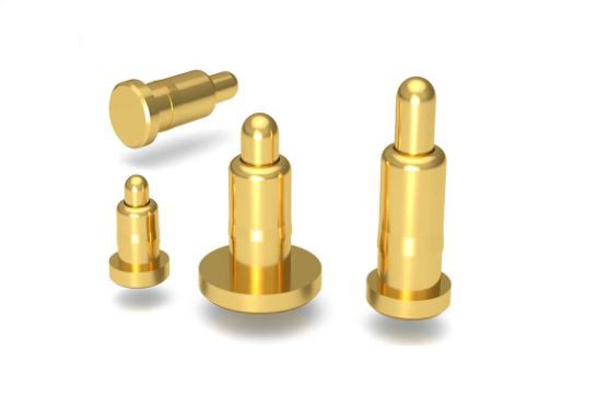 स्प्रिंग-लोडेड प्लेटेड गोल्ड पोगो पिन